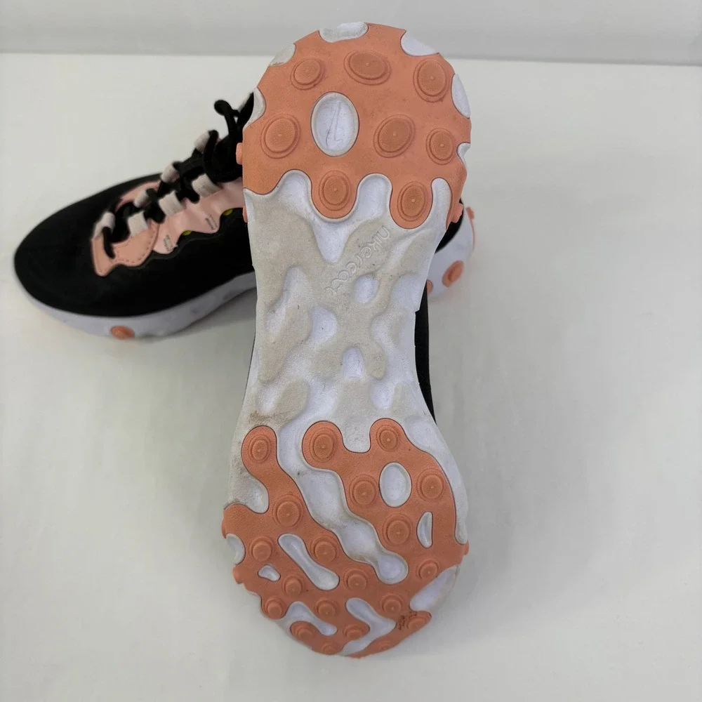 Nike React Element 55 Black‎ Volt Coral Stardust Sneakers CD6964-002 Womens 5